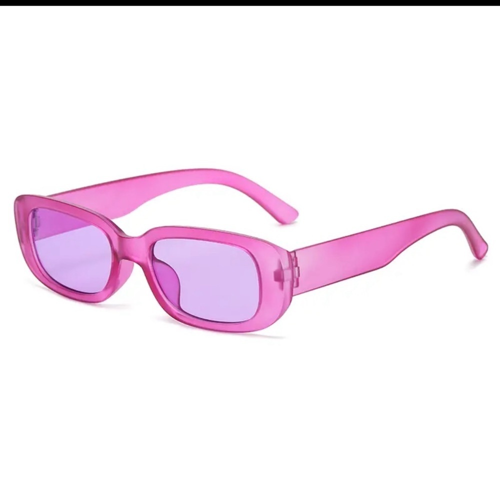 Retro 90s Y2K Pink Rectangle Sunglasses UV400 - New